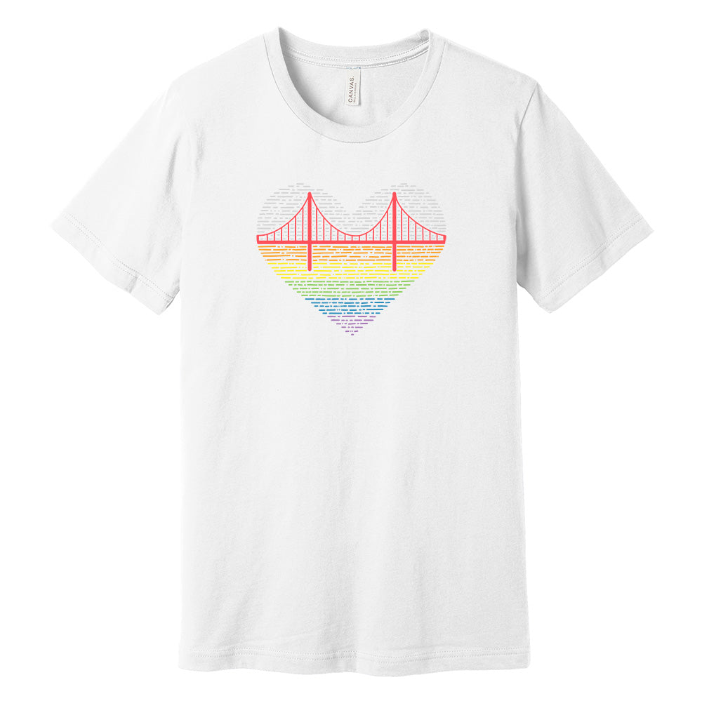 Golden Gate Bridge Rainbow Heart T-Shirt