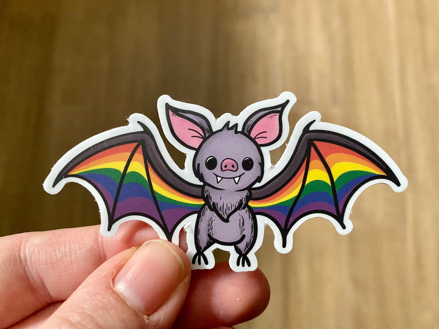 LGBTQ+ Pride Bat Vinyl Sticker